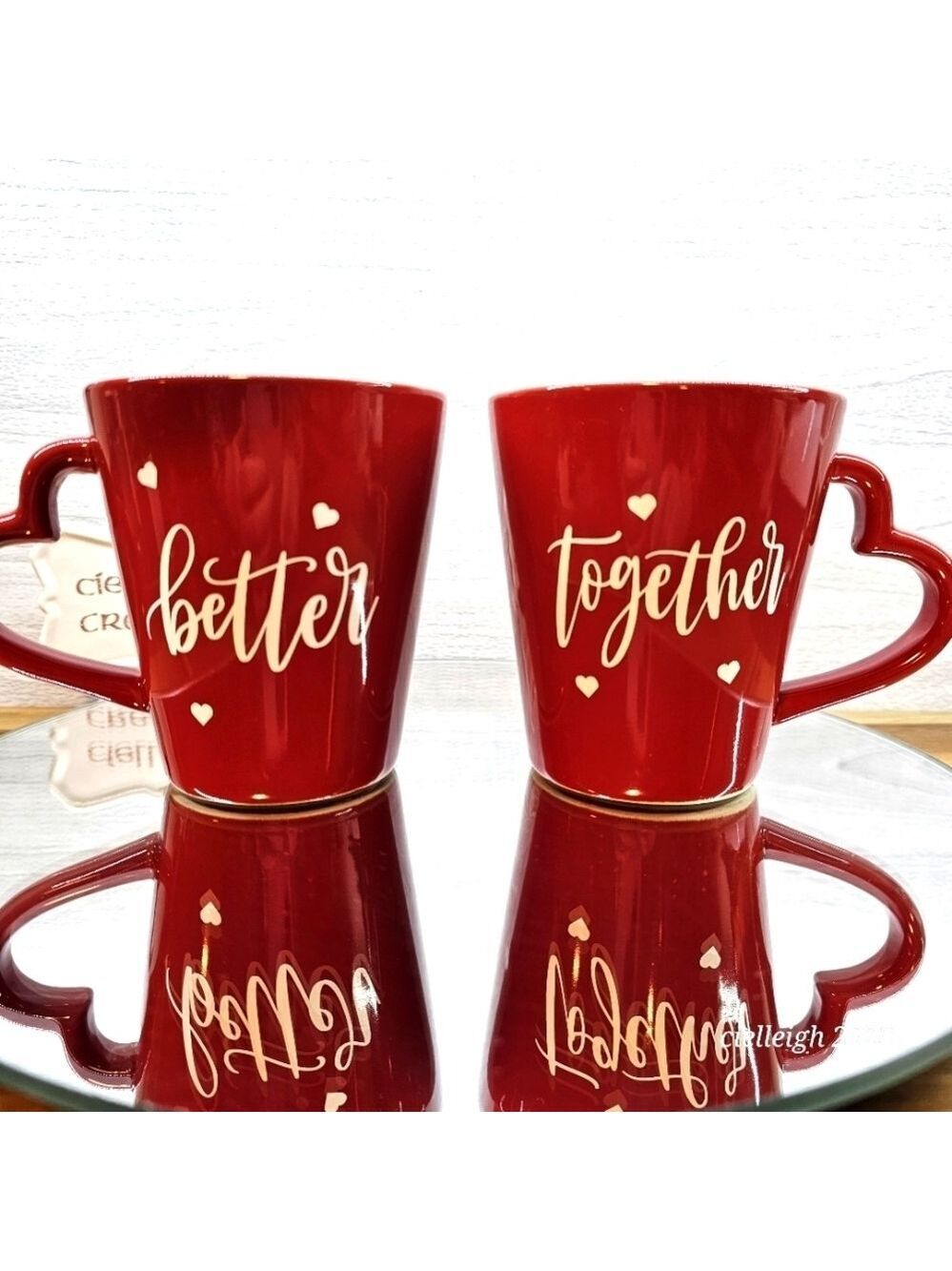 Better Together Heart Shaped Handle Mugs